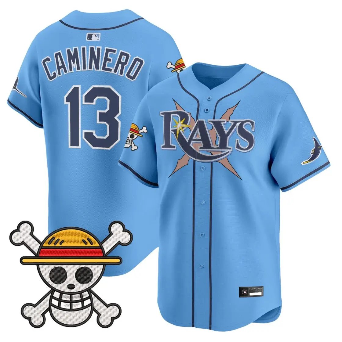 Junior Caminero Jersey #13 Tampa Bay Rays One Piece Premier Stitched by My Store