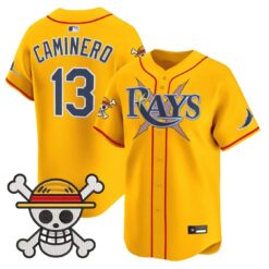 Junior Caminero Jersey #13 Tampa Bay Rays One Piece Premier Stitched by My Store