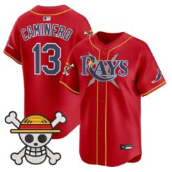 Junior Caminero Jersey #13 Tampa Bay Rays One Piece Premier Stitched by My Store