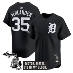 Justin Verlander Jersey #35 Detroit Tigers Old English Edition Stitched by My Store