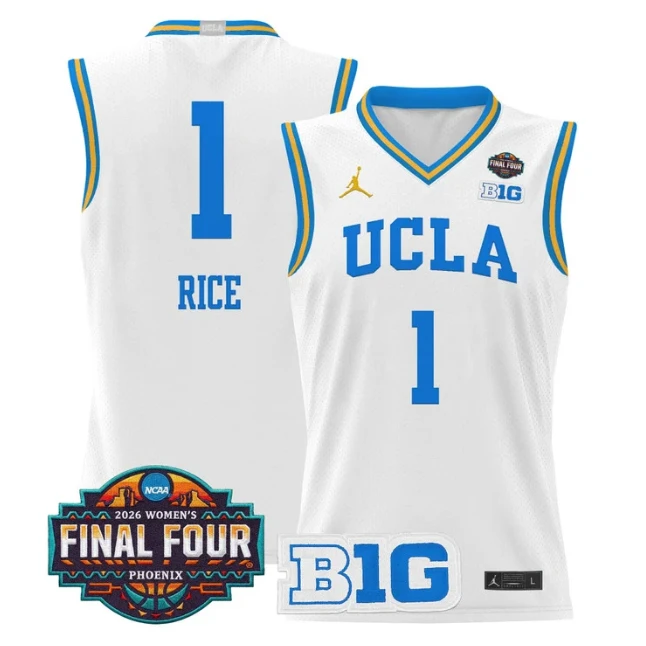 Kiki Rice Jersey #1 UCLA Bruins 2026 Final Four Patch Stitched by My store basketball
