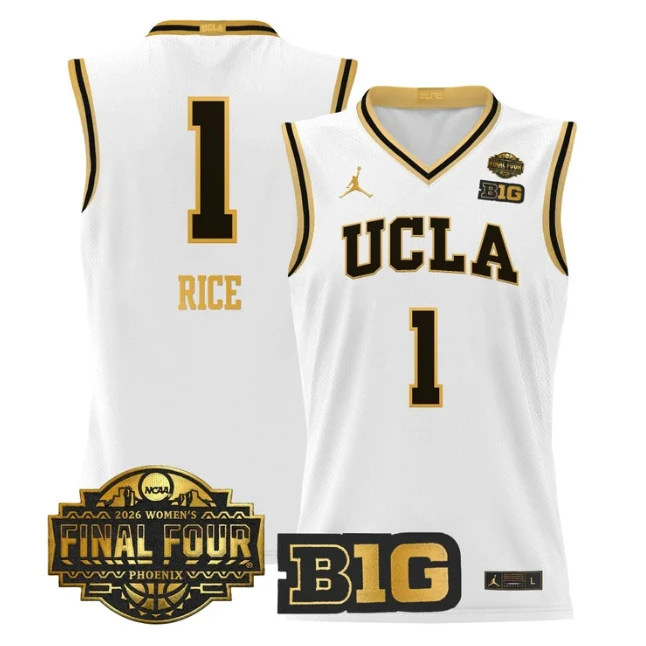 Kiki Rice Jersey #1 UCLA Bruins 2026 Final Four Patch Stitched by My store basketball