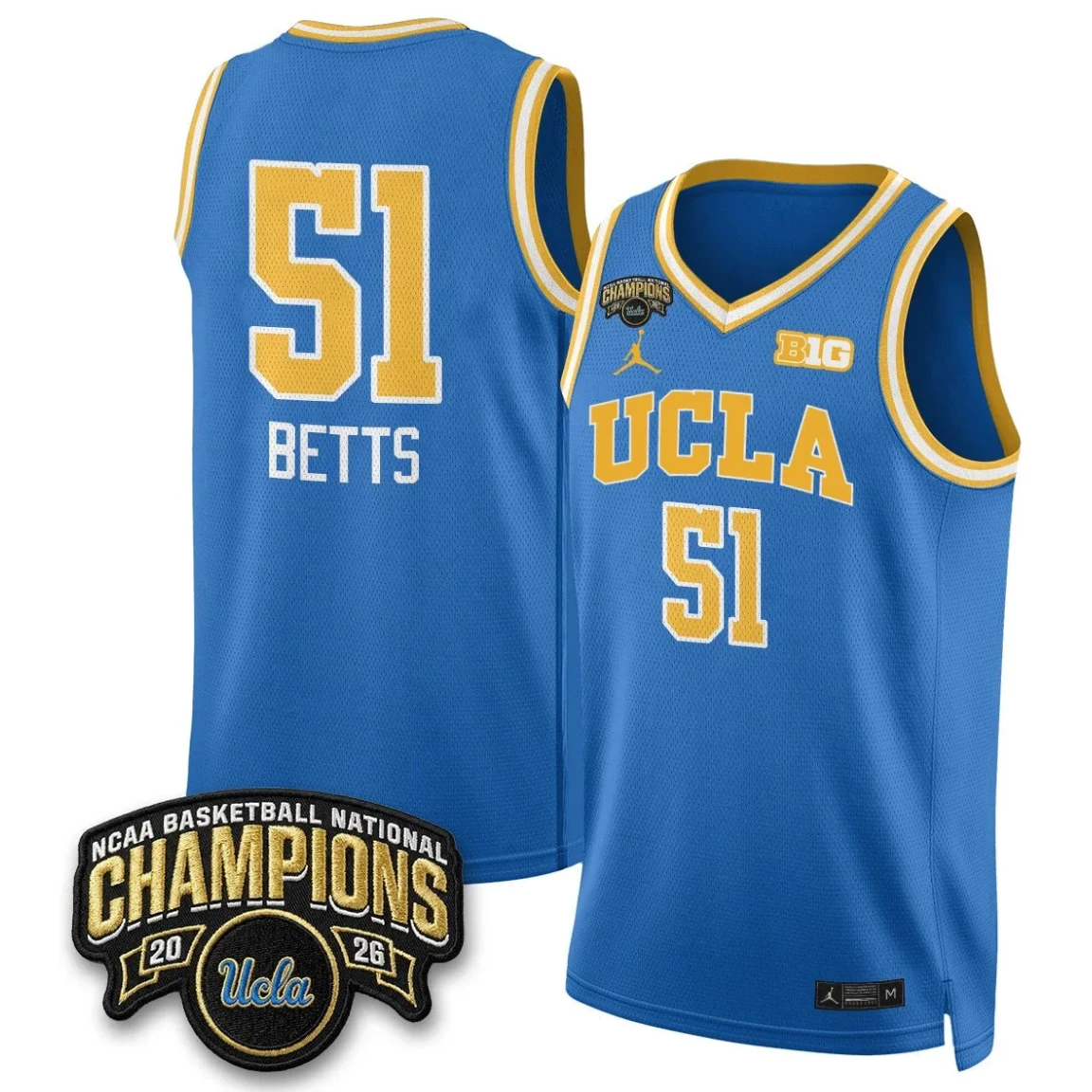 Lauren Betts Jersey #51 UCLA Basketball Champion 2026 Limited Stitched by My store basketball