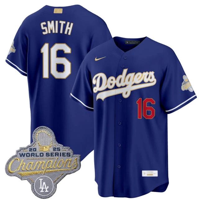 Los Angeles Dodgers #16 Will Smith Royal 2026 Gold Stadium Stitched Jersey by My Store