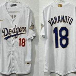 Los Angeles Dodgers #18 Yoshinobu Yamamoto White 2026 Gold Limited Jersey by My Store