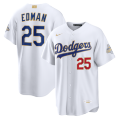 Los Angeles Dodgers #25 Tommy Edman White 2026 Gold Collection Stadium Jersey by My Store