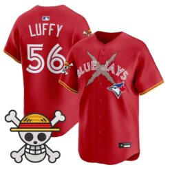 Luffy Jersey #56 Blue Jays One Piece Vapor Premier Limited Stitched by My Store