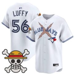 Luffy Jersey #56 Blue Jays One Piece Vapor Premier Limited Stitched by My Store