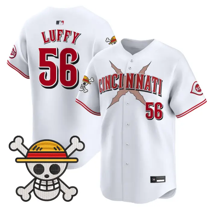 Luffy Jersey #56 Cincinnati Reds One Piece Vapor Premier Stitched by My Store