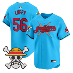 Luffy Jersey #56 Cleveland Indians One Piece Vapor Premier Stitched by My Store
