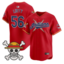 Luffy Jersey #56 Cleveland Indians One Piece Vapor Premier Stitched by My Store