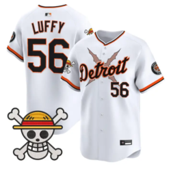 Luffy Jersey #56 Detroit Tigers One Piece Vapor Premier Limited Stitched by My Store