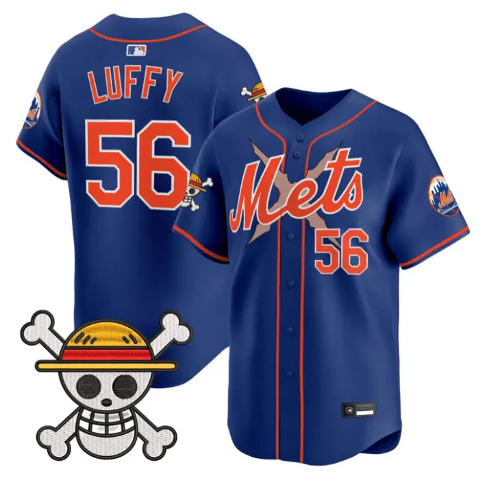 Luffy Jersey #56 New York Mets One Piece Premier Stitched by My Store