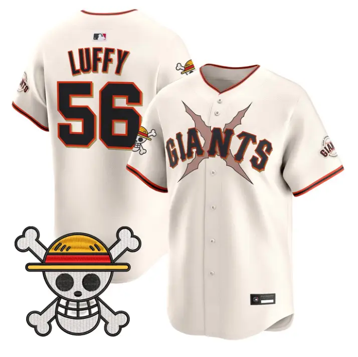 Luffy Jersey #56 San Francisco Giants One Piece Premier Stitched by My Store