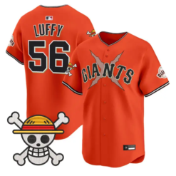 Luffy Jersey #56 San Francisco Giants One Piece Premier Stitched by My Store