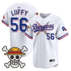 Luffy Jersey #56 Texas Rangers One Piece Premier Limited Stitched by My Store
