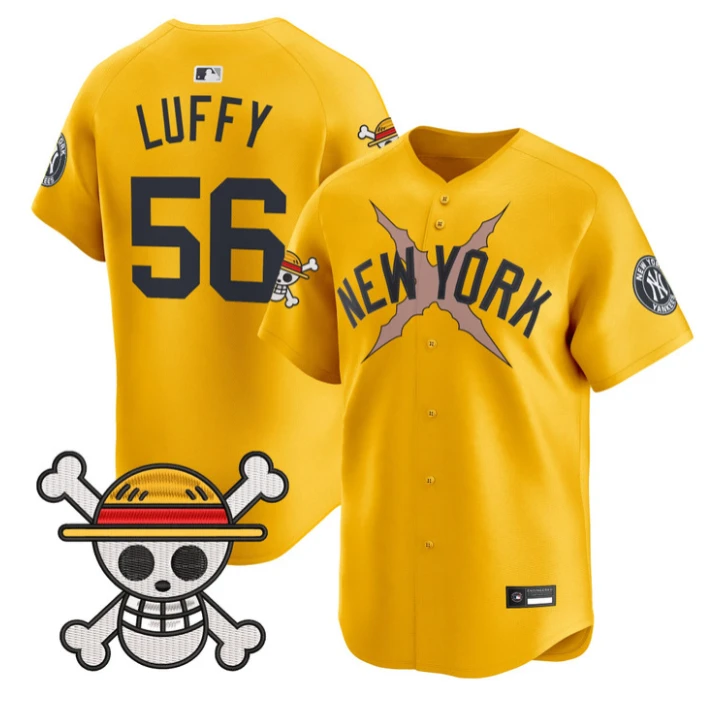 Luffy Jersey #56 Yankees One Piece Vapor Premier Limited Stitched by My Store
