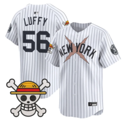 Luffy Jersey #56 Yankees One Piece Vapor Premier Limited Stitched by My Store
