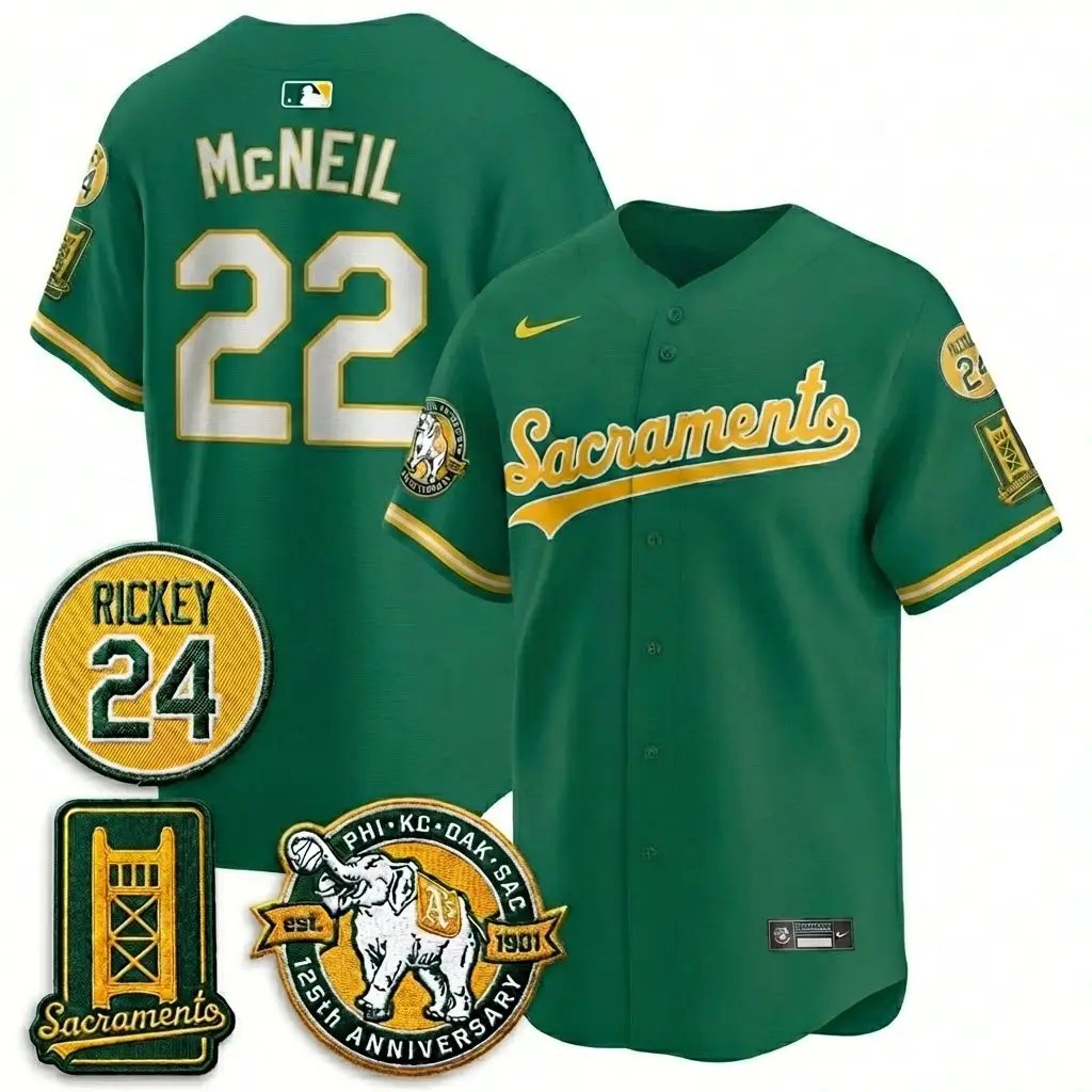 OAK 2026 Alternate Sacramento - Celebrating 125 Years - Limited Vapor Green Jersey - All Stitched by Oakland Athletics