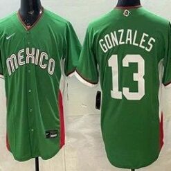 Mexico #13 Nick Gonzales Green 2026 World Baseball Classic Cool Base Jersey by My Store