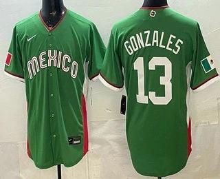 Mexico #13 Nick Gonzales Green 2026 World Baseball Classic Cool Base Jersey by My Store