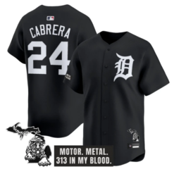 Miguel Cabrera Jersey #24 Detroit Tigers Old English Edition Stitched by My Store