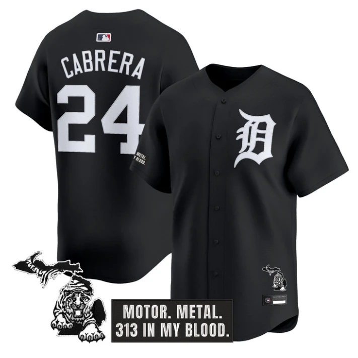 Miguel Cabrera Jersey #24 Detroit Tigers Old English Edition Stitched by My Store