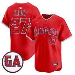 Mike Trout Jersey #27 Angels Garret Anderson Tribute Premier Stitched by My Store