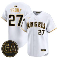 Mike Trout Jersey #27 Angels Garret Anderson Tribute Premier Stitched by My Store