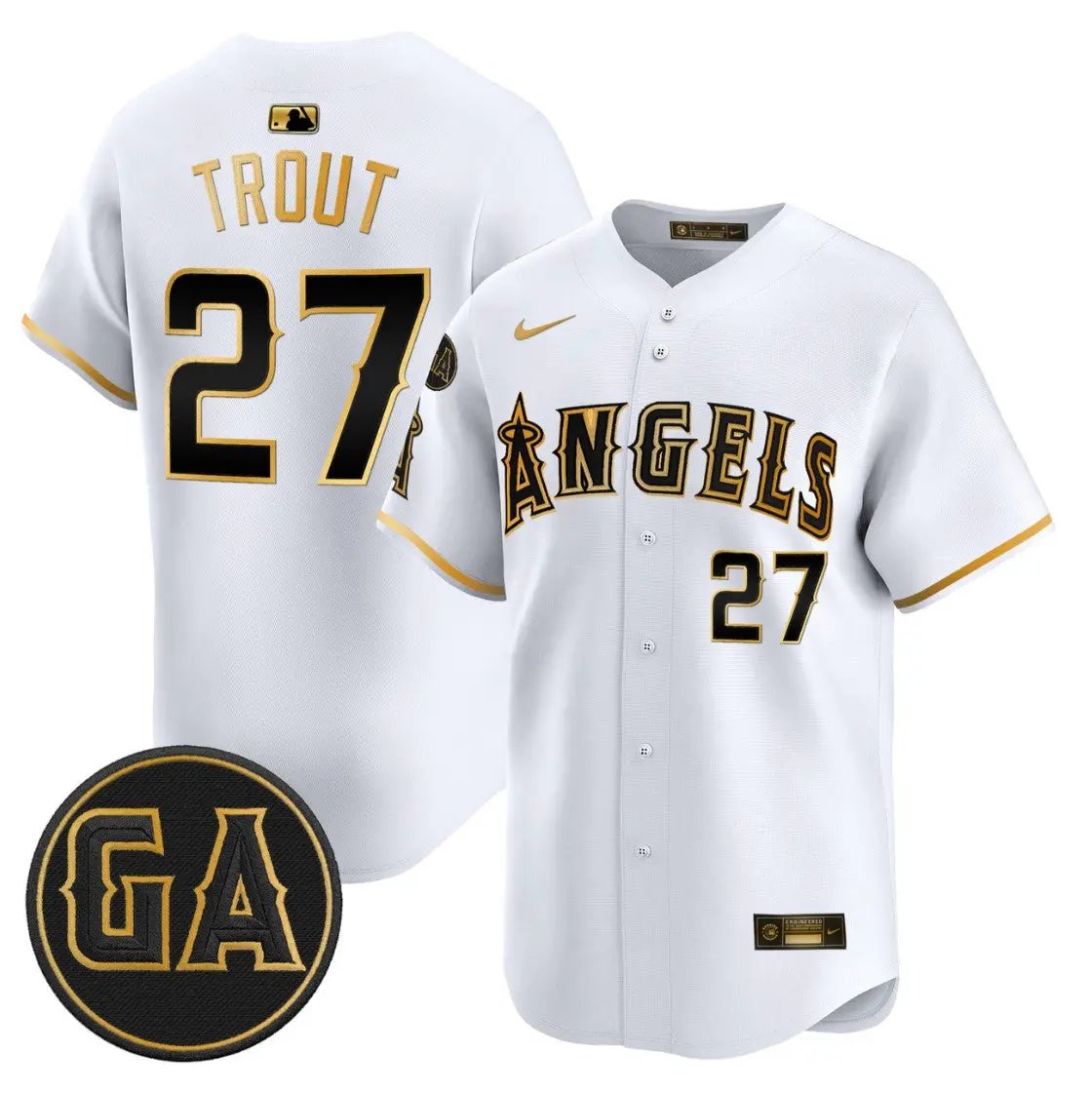 Mike Trout Jersey #27 Angels Garret Anderson Tribute Premier Stitched by My Store