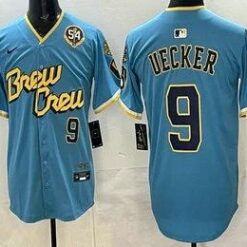 Milwaukee Brewers #9 Bob Uecker Blue City Connect Limited Jersey by My Store