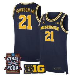 Morez Johnson Jr Jersey #21 Michigan Wolverines 2026 Final Four Stitched Navy by My store basketball