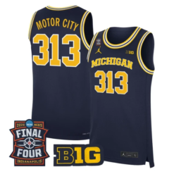 Motor City Jersey #313 Michigan Wolverines 2026 Final Four Stitched Navy by My store basketball