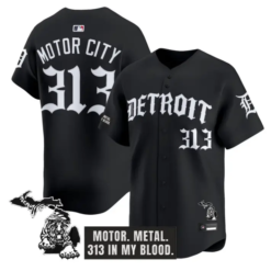 Motor City Jersey #313 Detroit Tigers Old English Edition Stitched by My Store