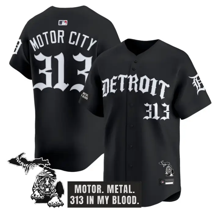 Motor City Jersey #313 Detroit Tigers Old English Edition Stitched by My Store