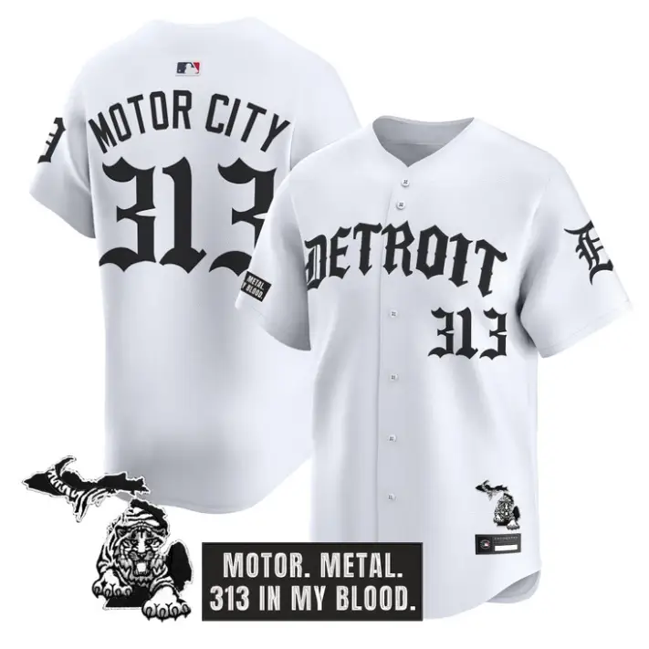 Motor City Jersey #313 Detroit Tigers Old English Edition Stitched by My Store