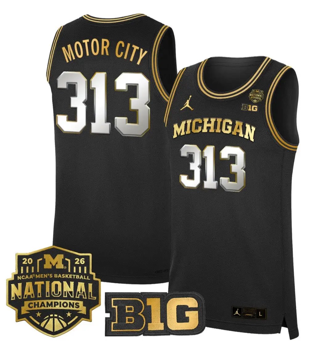 Motor City Jersey #313 Michigan Wolverines 2026 National Champions Stitched by My store basketball