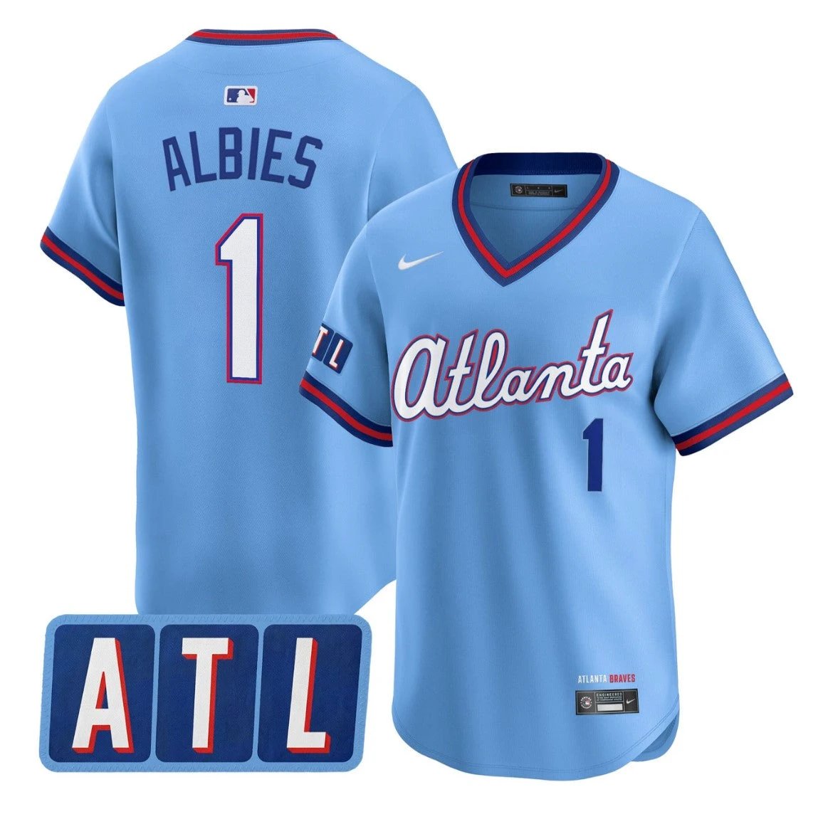 Ozzie Albies Jersey #1 Atlanta Braves 2026 City Connect Vapor Premier Stitched by My Store