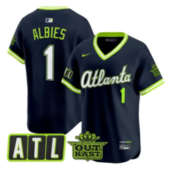 Ozzie Albies Jersey #1 Atlanta Braves 2026 City Connect Outkast Stitched by My Store