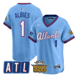 Ozzie Albies Jersey #1 Atlanta Braves 2026 City Connect Outkast Stitched by My Store