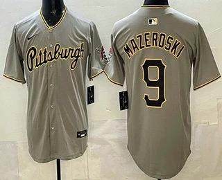 Pittsburgh Pirates #9 Bill Mazeroski Grey Limited Jersey Stitched by My Store
