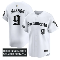 Reggie Jackson Jersey #9 Athletics Sacramento Gothic Edition Stitched by My Store
