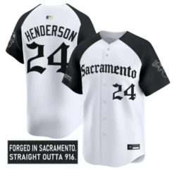 Rickey Henderson Jersey #24 Athletics Sacramento Gothic Edition Stitched by My Store