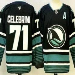 San Jose Sharks #71 Macklin Celebrini Black Authentic Jersey Stitched by Hockey David