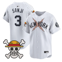 Sanji Jersey #3 Yankees One Piece Vapor Premier Stitched by My Store