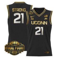 Sarah Strong Jersey #21 UConn Huskies 2026 Final Four Stitched Black Gold by My store basketball