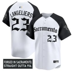 Shea Langeliers Jersey #23 Athletics Sacramento Gothic Edition Stitched by My Store