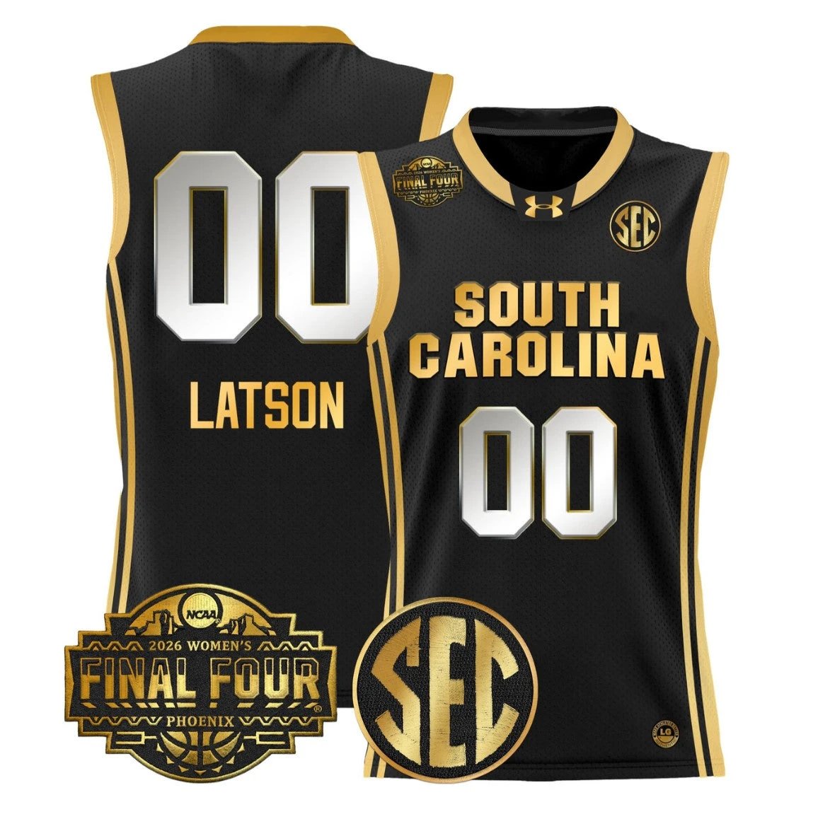 Ta'Niya Latson Jersey #00 South Carolina 2026 Final Four Stitched Black Gold by My store basketball