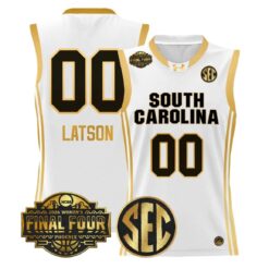 Ta'Niya Latson Jersey #00 South Carolina 2026 Final Four Stitched White Gold by My store basketball