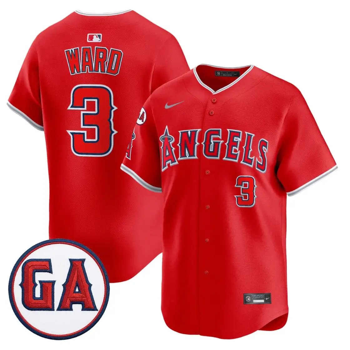 Taylor Ward Jersey #3 Angels Garret Anderson Tribute Premier Stitched by My Store